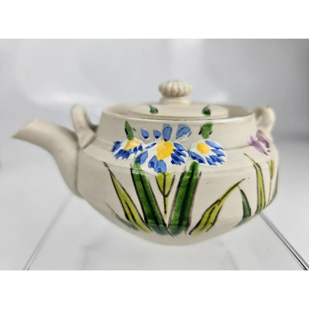 Vintage Japanese Floral Teapot Small Hand Painted Ceramic Made‎ Japan